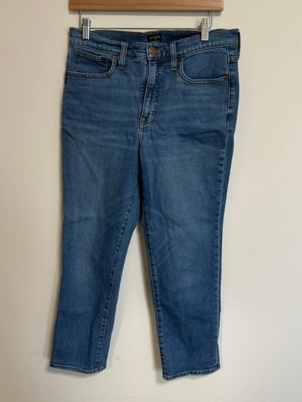 J.Crew Essential Straight Jean Reimagined Cotton/Lyocell Medium Wash Sz 30 EUC